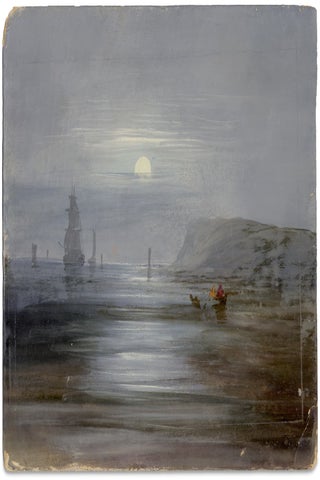 John Wilson Ewbank: Two early to mid 19th-century gouache paintings, Fishing Coast and Large Buoy, attributed to this English painter.