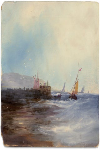 John Wilson Ewbank: Two early to mid 19th-century gouache paintings, Fishing Coast and Large Buoy, attributed to this English painter.