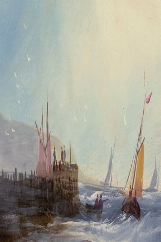 John Wilson Ewbank: Two early to mid 19th-century gouache paintings, Fishing Coast and Large Buoy, attributed to this English painter.