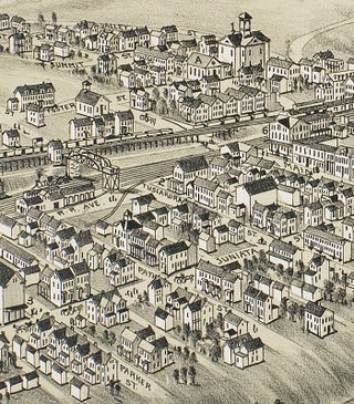 [1895 Bird’s-Eye Tinted Lithographic View of Patterson Juniata County, Pennsylvania].