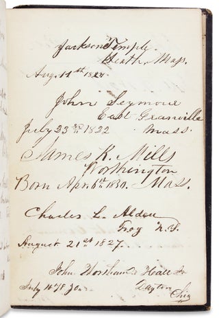 William Goodell Jr. or Sentimental Recollection of his youth, written during the years of extreme adolescence, in the City of Pera of Const’ple in the year of our Lord 1845. [manuscript caption title of commonplace book kept by the son of an Turkish missionary].