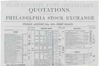 [Archive of 53 Letters and Documents from Stock and Exchange Brokers, John E. Fox & Co. of Philadelphia, to investor Henry A. Kelker, 1866 –1873].