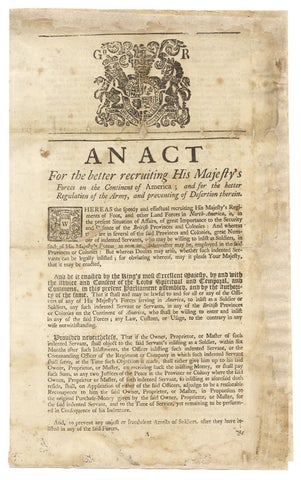 145516] An Act for the better recruiting His Majesty’s Forces on the Continent of America; and...