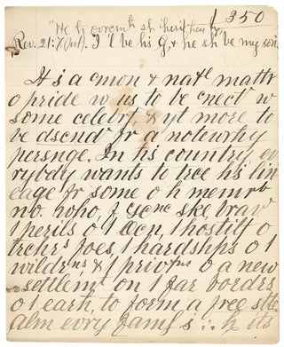 Circa 1878 Manuscript Sermon by Edward Comfort Starr, Connecticut Minister and Missionary.