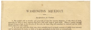 Washington Aqueduct. Specifications for Conduit [and] Specification For Graduation on Section No. [blank] of the Washington Aqueduct.