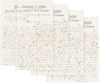 371931] 1868 - 1869 Autograph letters signed written by Topeka, Kansas lumber dealer John M....