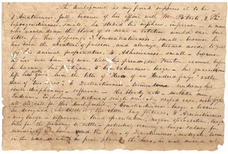Ca.1824 satirical letter attacking Andrew Jackson using a pseudo-phrenological analysis during his presidential campaign.