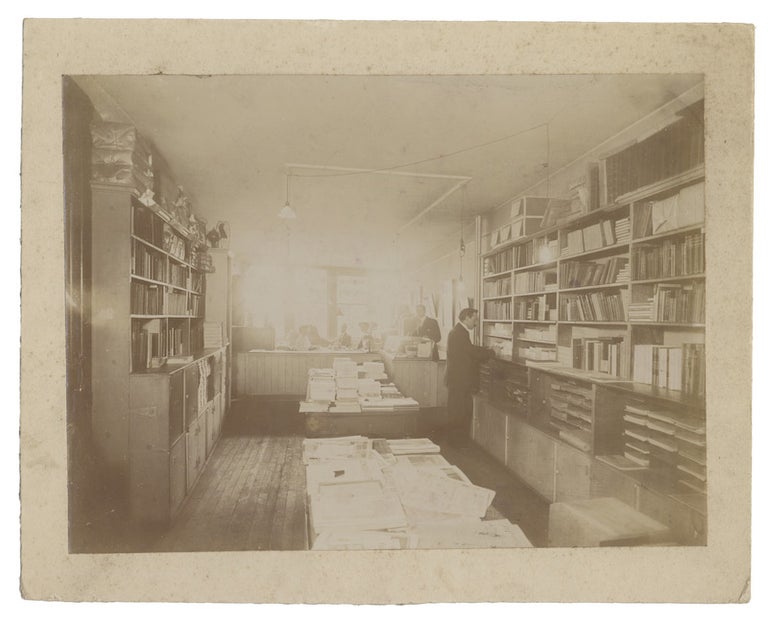 [3724672] C.1900s Three Original Photographs of Interior of New York Scientific and Engineering Publisher Spon & Chamberlain; includes an Image of a Trade Show Booth advertising E. & F. N. Spon Publications. Spon, Chamberlain, E., F. N. Spon.