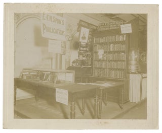 C.1900s Three Original Photographs of Interior of New York Scientific and Engineering Publisher Spon & Chamberlain; includes an Image of a Trade Show Booth advertising E. & F. N. Spon Publications.