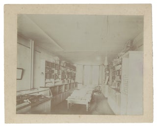 C.1900s Three Original Photographs of Interior of New York Scientific and Engineering Publisher Spon & Chamberlain; includes an Image of a Trade Show Booth advertising E. & F. N. Spon Publications.