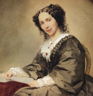 3724701] [Nineteenth-Century Watercolor Portrait of Woman holding a Letter]. Anon