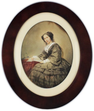 [Nineteenth-Century Watercolor Portrait of Woman holding a Letter].