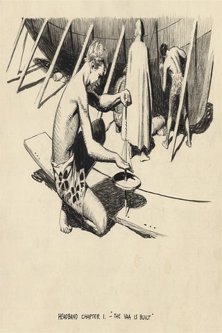 Original Artwork for Eastward Sweeps the Current: A Saga of the Polynesian Seafarers by Dan Sweeney for Alida Sims Malkus.