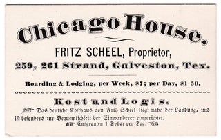 3725110] Chicago House. Fritz Scheel, Proprietor ... Galveston, Tex. Fritz Scheel