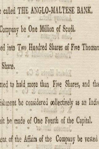 Rare 1809 circular establishing the Anglo-Maltese Bank in Malta.