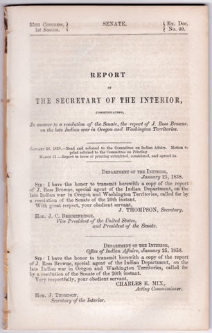 3725368] Report of the Secretary of the Interior ... on the late Indian war in Oregon and...