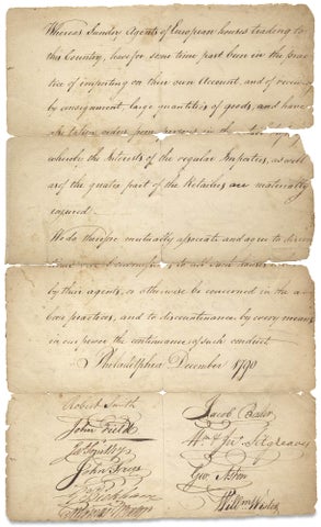 3725386] 1790 Philadelphia Merchants’ and Importers’ Declaration of Association against...
