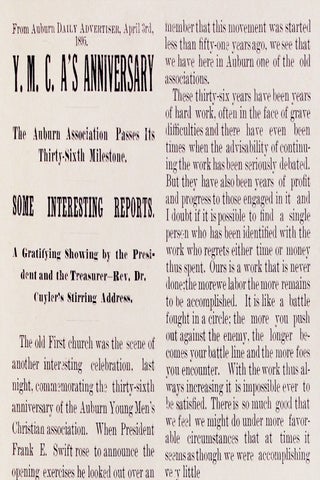 1885–1910 YMCA Manuscript Minute Books from Auburn, New York with Related Letters, Manuscripts and Ephemera.