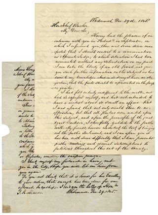 3725739] Two 1845 Autograph Letters Signed by Judge Morris Longstreth on his Renomination for a...