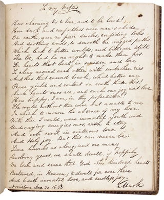 1830s–1850s commonplace book kept by Herminea Brendlinger Kerr, sister of Hiram J. Brendlinger, Denver’s second Mayor, and signed twice by him.