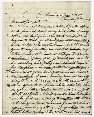 3726058] [1879 Autograph Letter Signed by Lawyer James B. Townsend, 1849 Member of Gold Rush of...