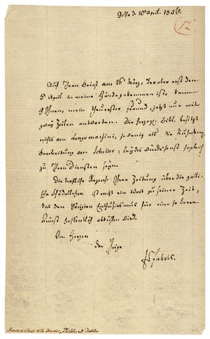 3726061] 1806 Autograph Letter Signed by Friedrich Jacobs (1764–1847), Classical Scholar and...