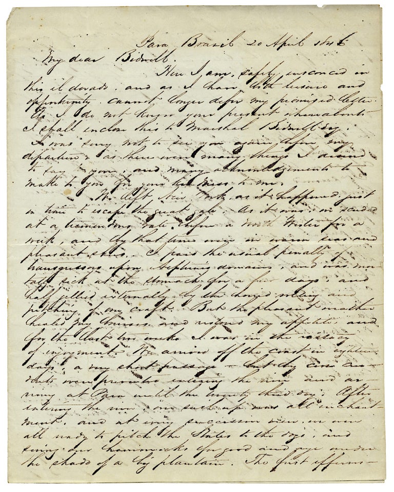 [3726082] [1846 Autograph Letter Signed by William H. Edwards, Famed Naturalist and South American Travel Writer]. Wm. H. Edwards, William Henry Edwards.