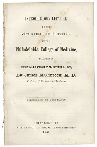 3726120] Introductory Lecture to the Winter Course of Instruction in the Philadelphia College of...