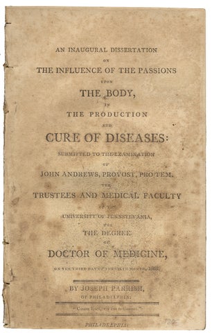 3726128] An Inaugural Dissertation on the Influence of the Passions upon the Body, in the...