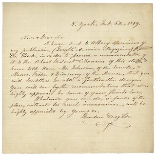3726167] 1849 Autograph Letter Signed by Theodore Dwight seeking recommendations for his...