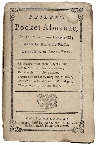 Bailey’s Pocket Almanac for the Year of Our Lord 1788…