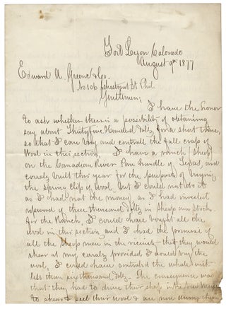 3726249] 1877 Autograph Letter Signed by a Texas Rancher, Scoundrel, and Officer Charles T....