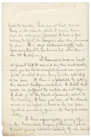 1877 Autograph Letter Signed by a Texas Rancher, Scoundrel, and Officer Charles T. Witherell, 1st Lieutenant, 19th U.S. Infantry, on Wool and Sheep Ranching in Texas.