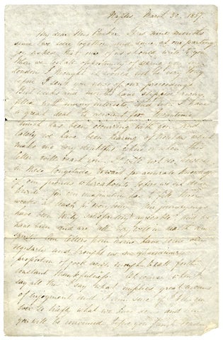 1867 Autograph Letter Signed by Anna Eliot Ticknor, Author, Educator, Founder of America’s First Correspondence School.