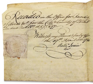 [1743 Land Indenture Signed by Anthony Morris, Brewer and Mayor of Philadelphia].