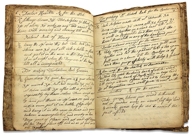 [3726471] [18th Century Hudson Valley, New York Medical Formulary Manuscript Notebook Kept by Dr. James Osborn]. Dr. James Osborn, 1722–1782, Dr. Cornelius Osborn.