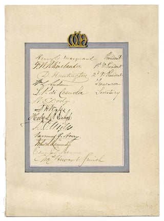 [Metropolitan Museum of Art: Autographs of J. Pierpont Morgan, Henry G. Marquand and other Luminaries and Officers and Leading Benefactors to the Museum].