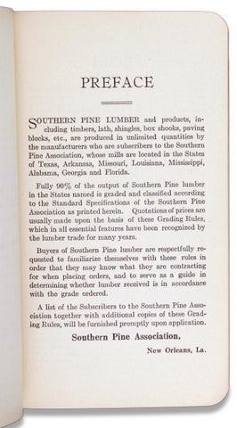 [New Orleans] 1925 Standard Specifications for Grades of Southern Pine Lumber.