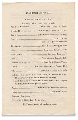 [1922–1948 African-American Church Programs for Annual Women’s Days etc.].