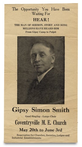 The Opportunity You Have Been Waiting For ... From Gipsy Camp to Pulpit ... Gipsy Simon Smith [opening lines of broadside]