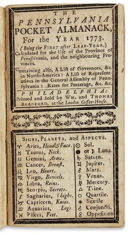 The Pennsylvania Pocket Almanack, For the Year 1773. (Being the First after Leap-Year.) Calculated for the Use of the Province of Pennsylvania, and the neighbouring Provinces.