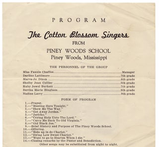 [Cotton Blossom Singers of the Piney Woods School in Mississippi].