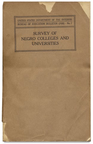 3727988] Survey of Negro Colleges and Universities. Arthur Klein