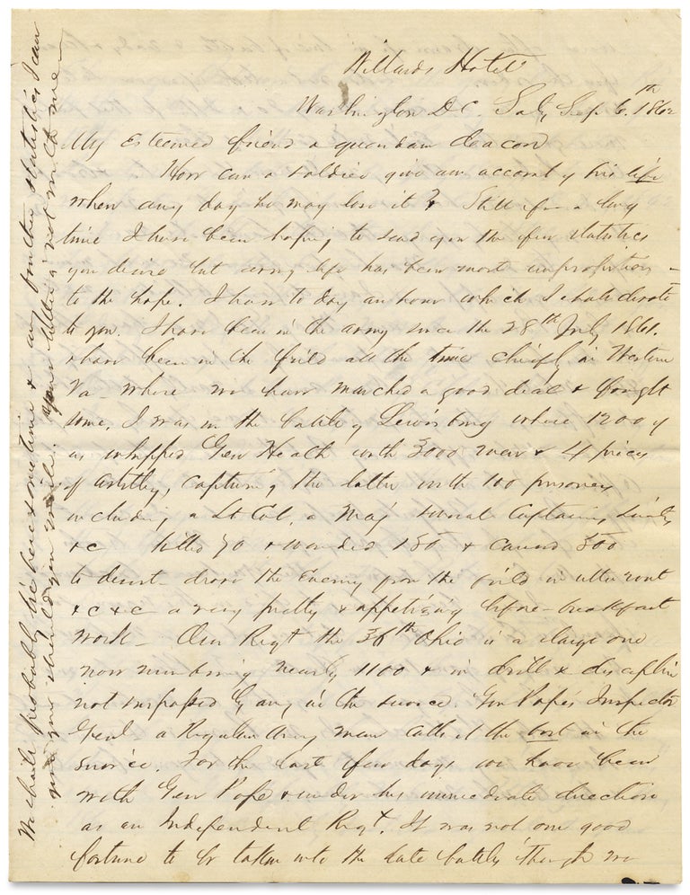 [3728282] [1862 Civil War Letter by Major Ebenezer Baldwin Andrews, 36th Ohio Infantry, with Battle Content and Observations on His Regiment and the Army of the Potomac]. Ebenezer Baldwin Andrews, 1821–1880.