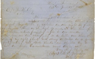 [Petersburg, Virginia: Retained Confederate Civil War MS. leaf with Copies of a Report and Orders by Major General Bushrod Rust Johnson during the Second Battle of Petersburg.]