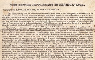The British Settlement in Pennsylvania.