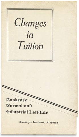 [Depression-Era Tuskegee Institute Circular, TLS, Tuition Leaflet].