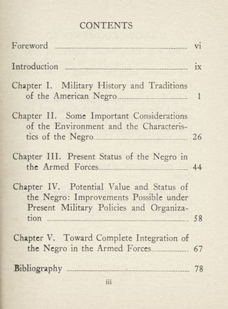 The Negro in the Armed Forces.