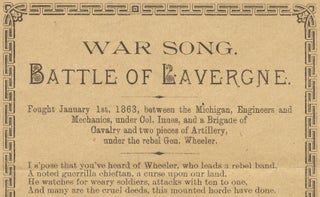 3728738] [Civil War Michigan:] War Song. Battle of Lavergne. one of the boys&rdquo