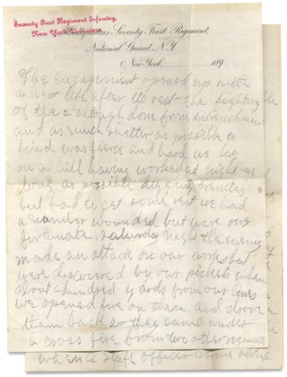 [1898 ALS on the Battle of San Juan Hill in Cuba during the Spanish American War and mentioning Theodore Roosevelt’s Troops by a Soldier-Participant in the 71st Regiment, New York Volunteers].